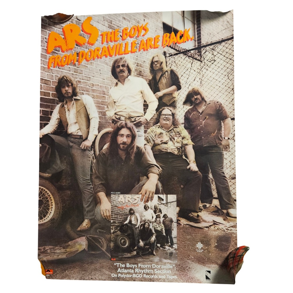 ARS The‎ Boys From Doraville Vintage 1980 Promo Album Poster 20x27 BGO Records